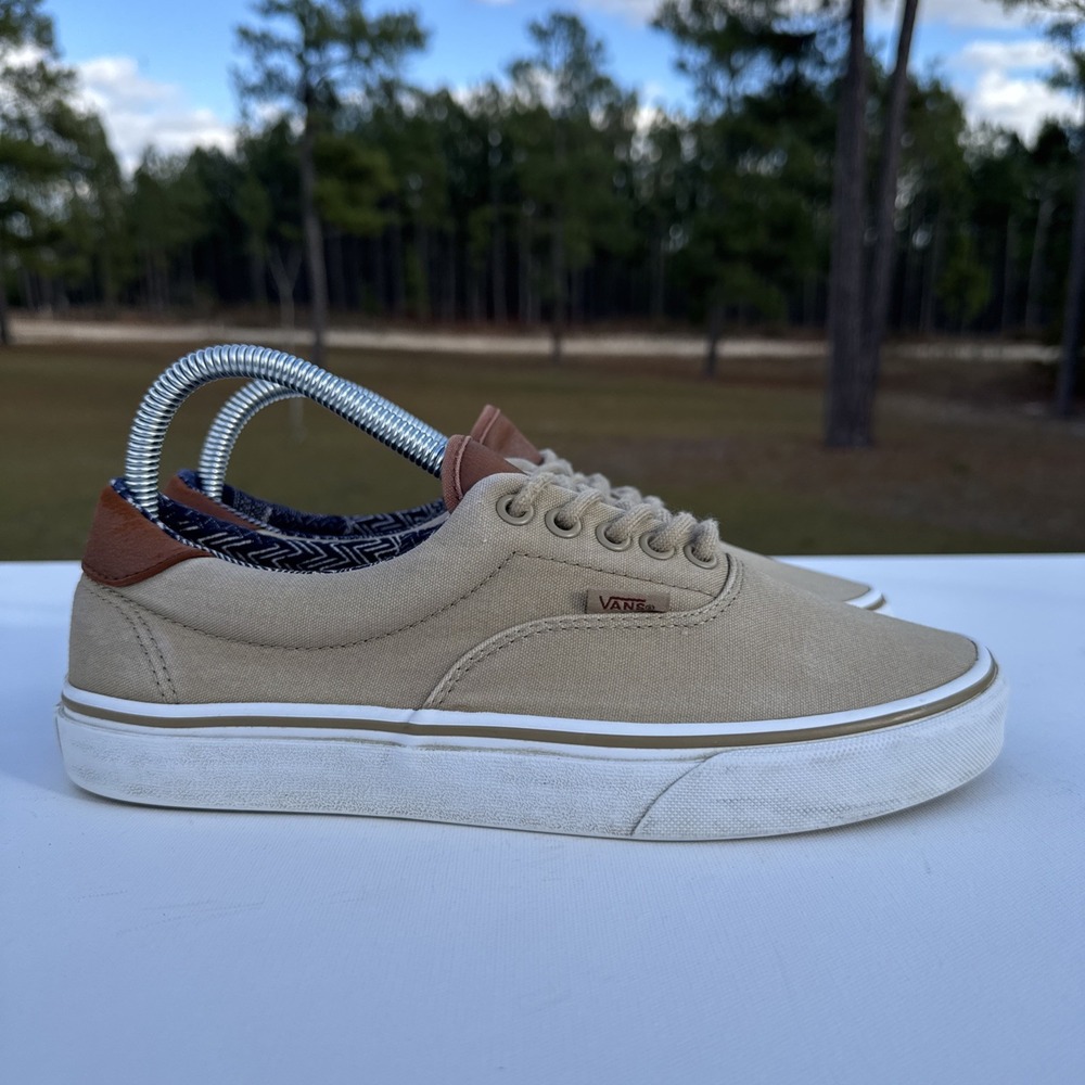 Vans Era 59 Mens 7.5 / Womens‎ 9 Tan C&L Low Top Frost Chevron Classics Leather - Picture 5 of 9
